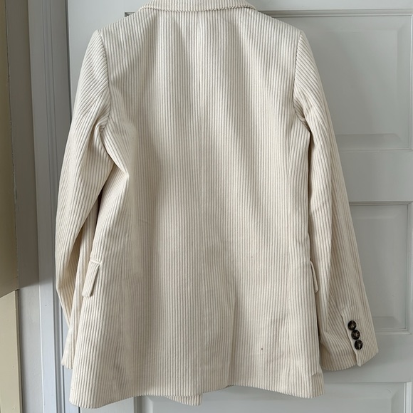 Off White Corduroy Blazer Size 2 - Picture 5 of 5